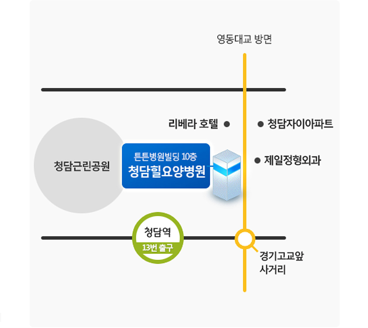 청담 요양병원 약도
